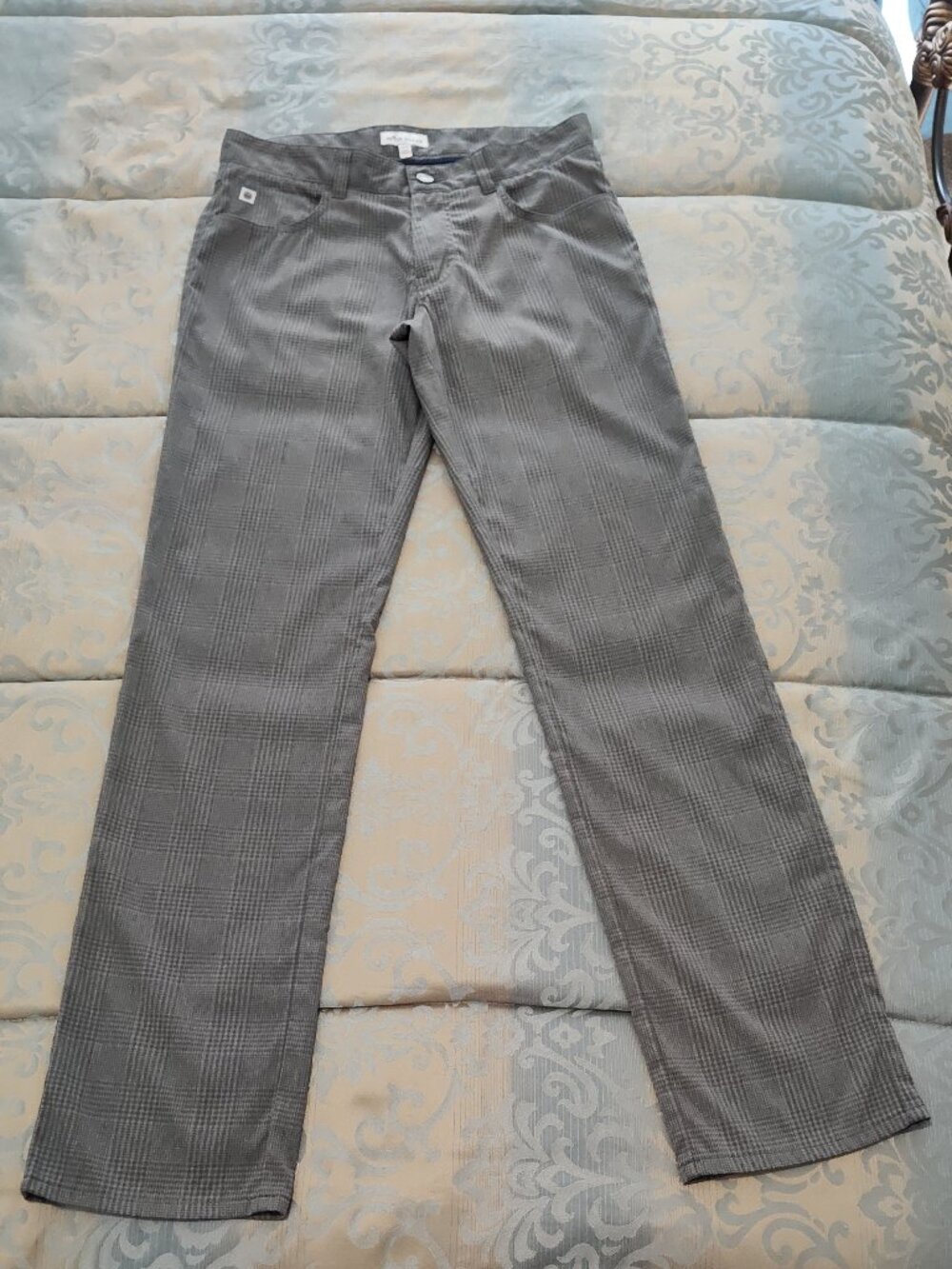 Peter Millar Gray Glen plaid golf pants, VG used condition, size 30x32